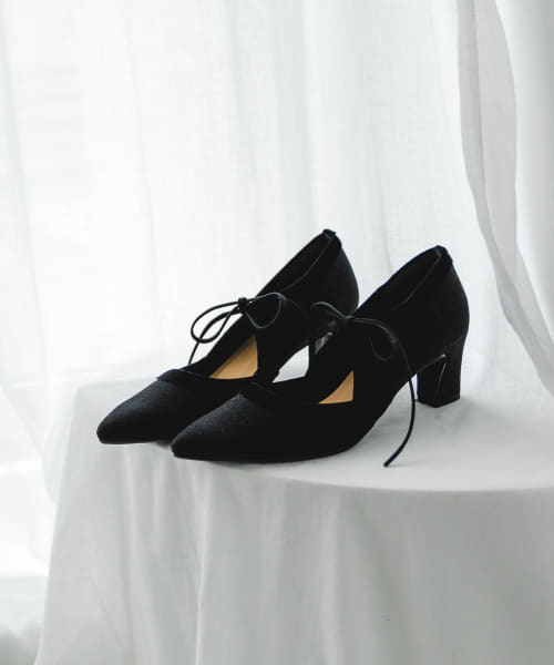 夏セール開催中 MAX80%OFF！ MADE IN JAPAN』チャンキーヒールリボンパンプス(506675476 Shoes