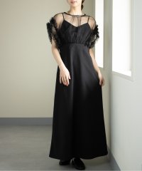 MAISON BREEZE/チュールワンピ ドッキングワンピース フリル フレンチスリーブ 半袖 ロングワンピース 224ー487ー3466 DTK【MAISON BREEZE】/506674119