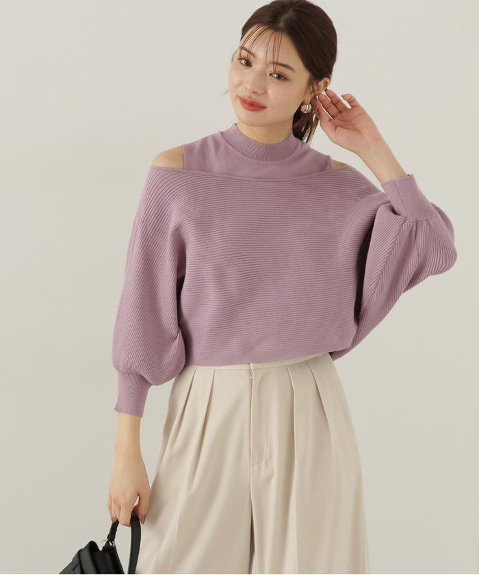 PROPORTION BODY DRESSING - みゆ　プロポーションボディドレッシング　ダスティーパープル　ニット ナローニットSETUP | PROPORTION BODY DRESSING（プロポーション