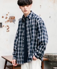 Rocky Monroe/ロッキーモンロー Rocky Monroe ビッグシャツ 長袖 メンズ レディース 無地 ストライプ チェック ブロード オーバーサイズ ビッグシルエット リラ/506679964