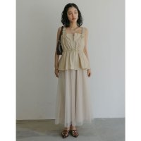 Re:EDIT/リエディ Re:EDIT [2024 SUMMER COLLECTION][2点セット][低身長サイズ有]ダブルジップペプラムベスト×チュールスカートワンピ/506273468
