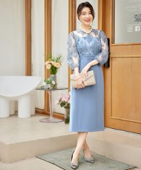 DRESS+/ドレスプラス DRESS+ パーティードレス レディース ドレス ワンピース 結婚式 レース 花柄 七分袖/506680046