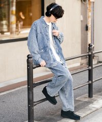 Rocky Monroe/ロッキーモンロー Rocky Monroe セットアップ デニムジャケット ワイドパンツ メンズ レディース ライトアウター オーバーサイズ ビッグシルエット /506685796