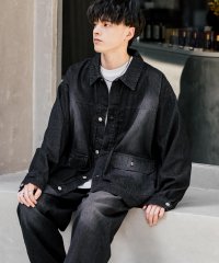 Rocky Monroe/ロッキーモンロー Rocky Monroe セットアップ デニムジャケット ワイドパンツ メンズ レディース ライトアウター オーバーサイズ ビッグシルエット /506685796