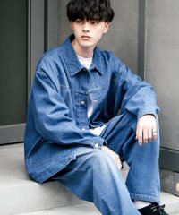Rocky Monroe/ロッキーモンロー Rocky Monroe セットアップ デニムジャケット ワイドパンツ メンズ レディース ライトアウター オーバーサイズ ビッグシルエット /506685796
