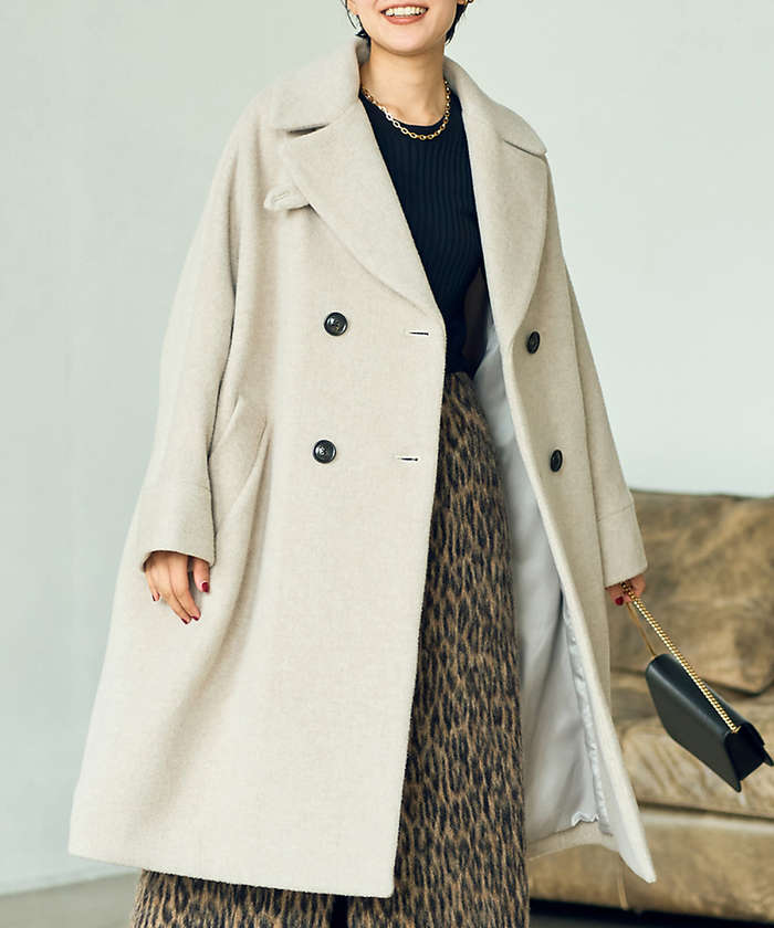 クリーニング済✨ティッカ　トレンチコート　テントコート ダブルボタン　サイズ2 クリーニング済✨ティッカ トレンチコート テントコート ダブル