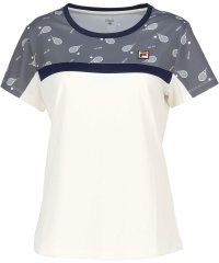 FILA（ZETT Ladies）/【テニス】ラケット柄 バックホールメッシュ　切替 ゲームシャツ レディース/506598708