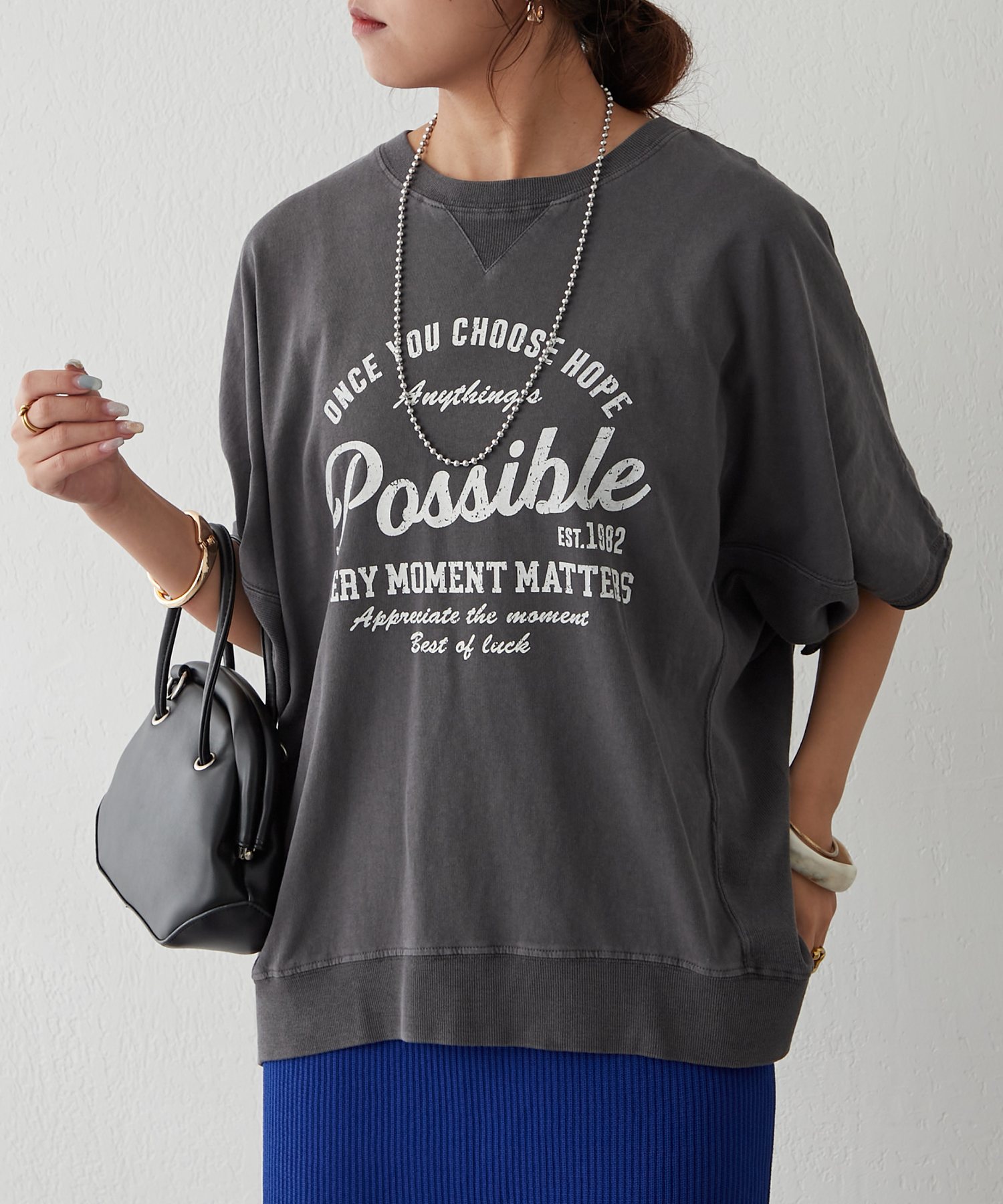 夏の装いmotto_kuma Dark Olive mamekurogouchi Random Ribbed Organic Cotton 2way Dress color