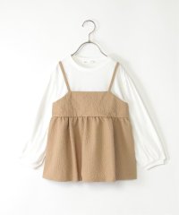 ikka kids/ふくれジャガードキャミドッキング長袖プルオーバー（120〜160cm）/506653394