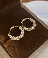 shoppinggo/ショッピングゴー shoppinggo リングピアス パール ピアス レディース サークルピアス かわいい ゴールド 人気アクセサリー ワンポイント 結婚式/506693050