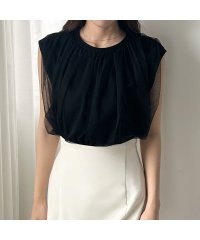 Louere/ルエレ Louere Louere チュールノースリーブトップス/506693750