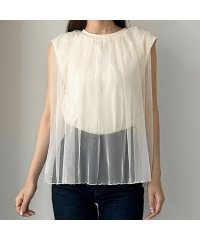 Louere/ルエレ Louere Louere チュールノースリーブトップス/506693750