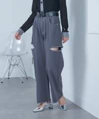 MAISON BREEZE reveur/MAISON BREEZE reveur サイドスリット パンツ ダメージ加工 ヴィンテージライク ワイドパンツ サイドカット デニム/506444226