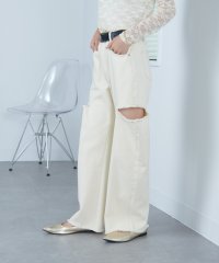 MAISON BREEZE reveur/MAISON BREEZE reveur サイドスリット パンツ ダメージ加工 ヴィンテージライク ワイドパンツ サイドカット デニム/506444226