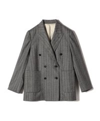 SHIPS WOMEN/SHIPS Primary Navy Label: フラノ ヘリンボーン ダブルボタン ジャケット（セットアップ対応）/506698151