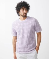MICHEL KLEIN HOMME/アートパネル半袖ニット/506710221