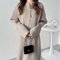 GeeRA/ジーラ GeeRA 前後2WAYハーフジップニットワンピース/506717832