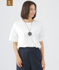 TRANS WORK(L)/【L】【接触冷感】【吸水速乾】【UV対策】【ウォッシャブル】ポンチコンビプルオーバーカットソー/506701745