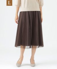 TRANS WORK(L)/【新色追加】【L】【ウォッシャブル】シアーチュールアコーディオンプリーツスカート/506701749