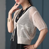 Sawa a la mode/サワアラモード Sawa a la mode 星を閉じ込めた透かしニットカーディガン/506730590
