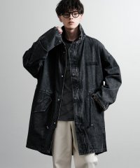Rocky Monroe/ロッキーモンロー Rocky Monroe モッズコート デニム スタンドネック メンズ レディース アウター ロング丈 オーバーサイズ ビッグシルエット ゆっ/506731320