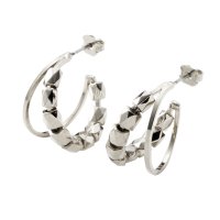 cream dot/クリームドット Cream dot. 多面ダイヤカットメタルが煌めくダブルラインピアス/506731579
