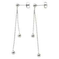 cream dot/クリームドット Cream dot. 華奢チェーン×ダブルスフィアのステンレス製ピアス/506731612