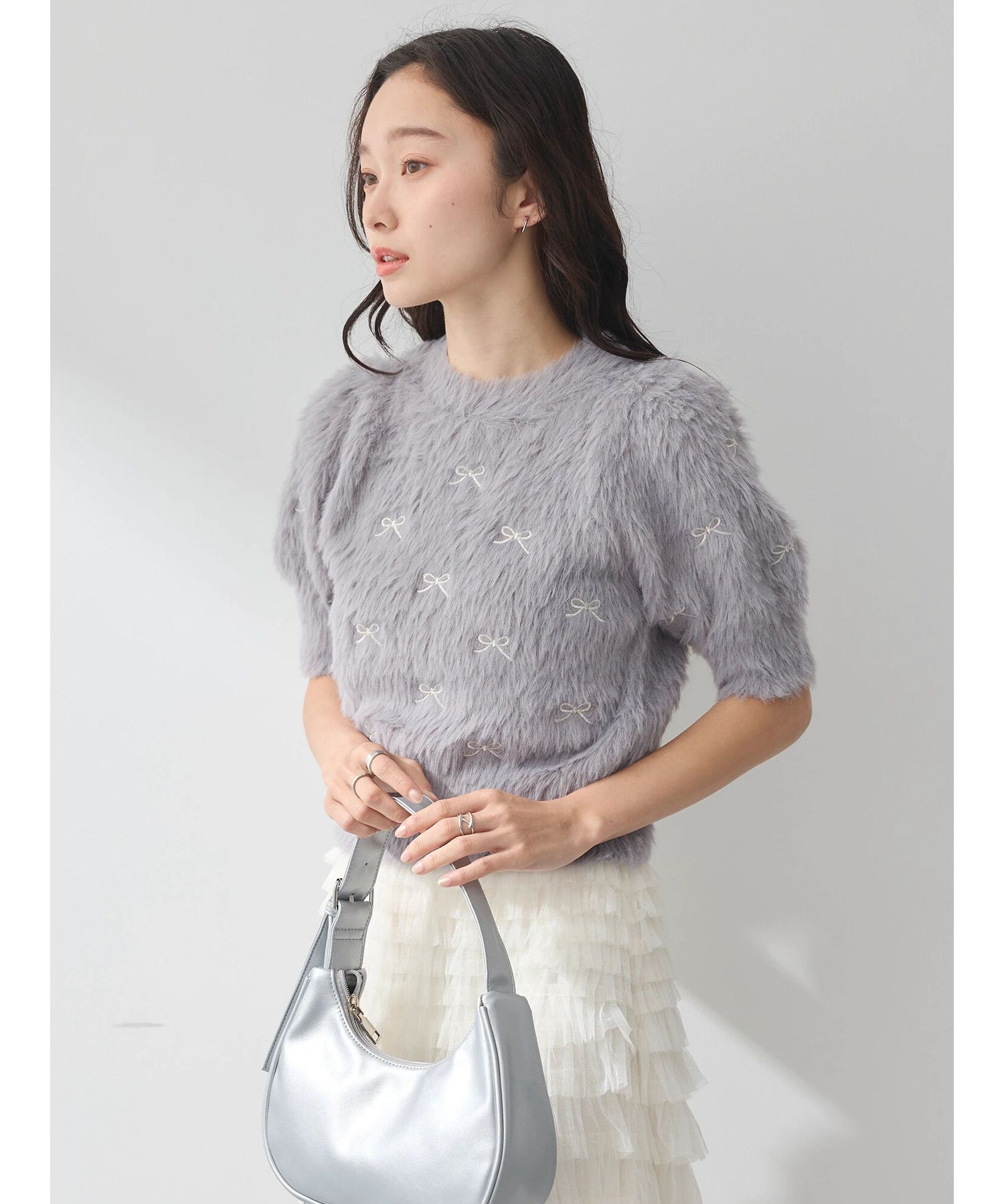 BEARDSLEY - ★専用★  beardsley バッグ刺繍ニットプルオーバー　チュニック BEARDSLEY - ☆専用☆ beardsley バッグ刺繍ニットプルオーバー