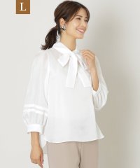 TO BE CHIC(L SIZE)/【L】ポリスパンサテン リボンタイブラウス/506727080