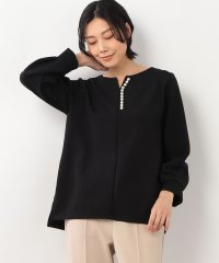 NICOLE white/【WALDO】パール付キーネックカットソー/506737229
