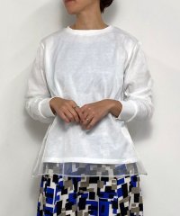 NICOLE white/オーガンジー重ねロングスリーブTEE/506737263