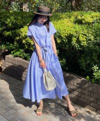 NICOLE white/レイヤード風ウエストドロストワンピース/506737286