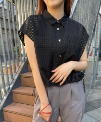NICOLE white/ポケット付きシアーショートジレ/506737292