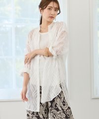 NICOLE white/シアージャガードチュニックブラウス/506737306