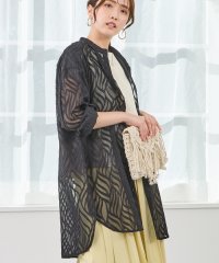 NICOLE white/シアージャガードチュニックブラウス/506737306