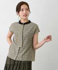 NICOLE white/ボウタイ風半袖ブラウス/506737308