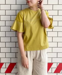 NICOLE white/袖シアー切替 刺繍ロゴＴＥＥ/506737321