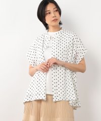 NICOLE white/【WALDO】ドット柄ブザム半袖シャツ/506737333