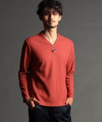 NICOLE CLUB FOR MEN/アランニットボンディングＶネックプルオーバー/506424343