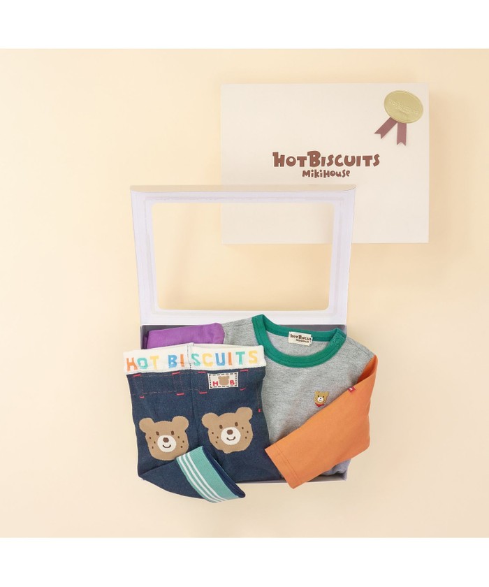 ミキハウスbaby 男の子ギフトセット ミキハウス ホットビスケッツ] Tシャツ＆ブルマセット ギフトセット
