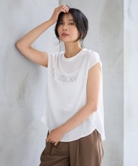 anyFAM/【WEB限定/UVカット/吸水速乾/接触冷感】ジョーゼットロゴフレンチスリーブTシャツ/506748941