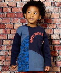 WASK/コミック柄クレイジー切り替え天竺Tシャツ(100~160cm)/506737062