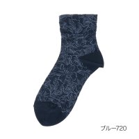 HANAE MORI/ハナエモリ HANAE MORI 福助 【HANAE MORI ： ファーストライン】 靴下 総柄 クルー丈 履き口やわらか(3203ー044) 婦人 女性 レ/506759779