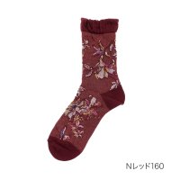 HANAE MORI/ハナエモリ HANAE MORI 福助 【HANAE MORI ： ファーストライン】 靴下 リリー総柄 クルー丈 ゆったりらくらく(3203ー046) 婦人 /506759780