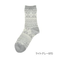 HANAE MORI/ハナエモリ HANAE MORI 福助 【HANAE MORI ： ファーストライン】 靴下 ノルディック柄 クルー丈 履き口やわらか(3203ー047) 婦人/506759781