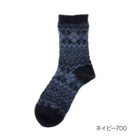 HANAE MORI/ハナエモリ HANAE MORI 福助 【HANAE MORI ： ファーストライン】 靴下 ノルディック柄 クルー丈 履き口やわらか(3203ー047) 婦人/506759781