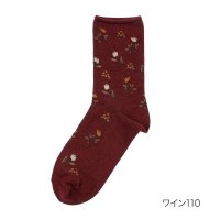 manzoku/マンゾク 満足 福助 【満足 ： ゆったりらくらく】 靴下 小花総柄 クルー丈 アルガンオイル加工(3245ー04M) ゆったりのびのび編み 締め付けにくい 婦/506759787
