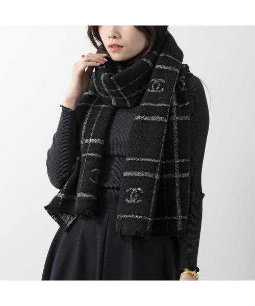 CHANEL ニットマフラー AAA348 B17734 ウール カシミヤ シルク CHANEL ニットマフラー AAA348 B17734 ウール カシミヤ シルク