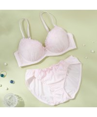 petit marie/パリーゼ Palissee リボン刺しゅう3/4モールドカップブラ＆ショーツ【返品不可商品】/506700368