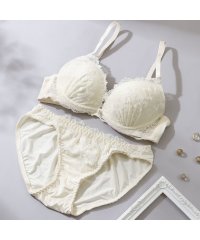 petit marie/パリーゼ Palissee モノトーンシアーレース3/4モールドカップブラ＆ショーツ【返品不可商品】/506700369